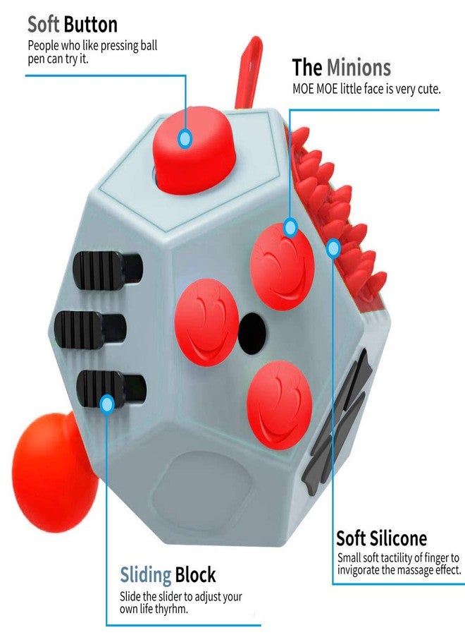 UOOEFUN Fidget Toys, Autism Sensory Toys for Kids & Adults - Stress & Anxiety Relief, Birthday Party Favors (Grey/Red) - Image 4